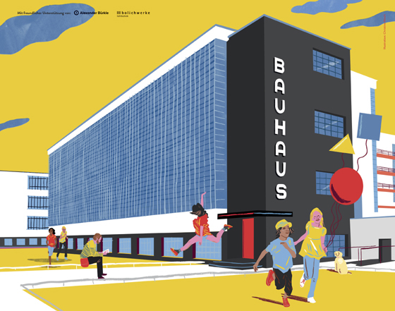Bauhaus-Plakat zur regionalen Schulkunst-Ausstellung